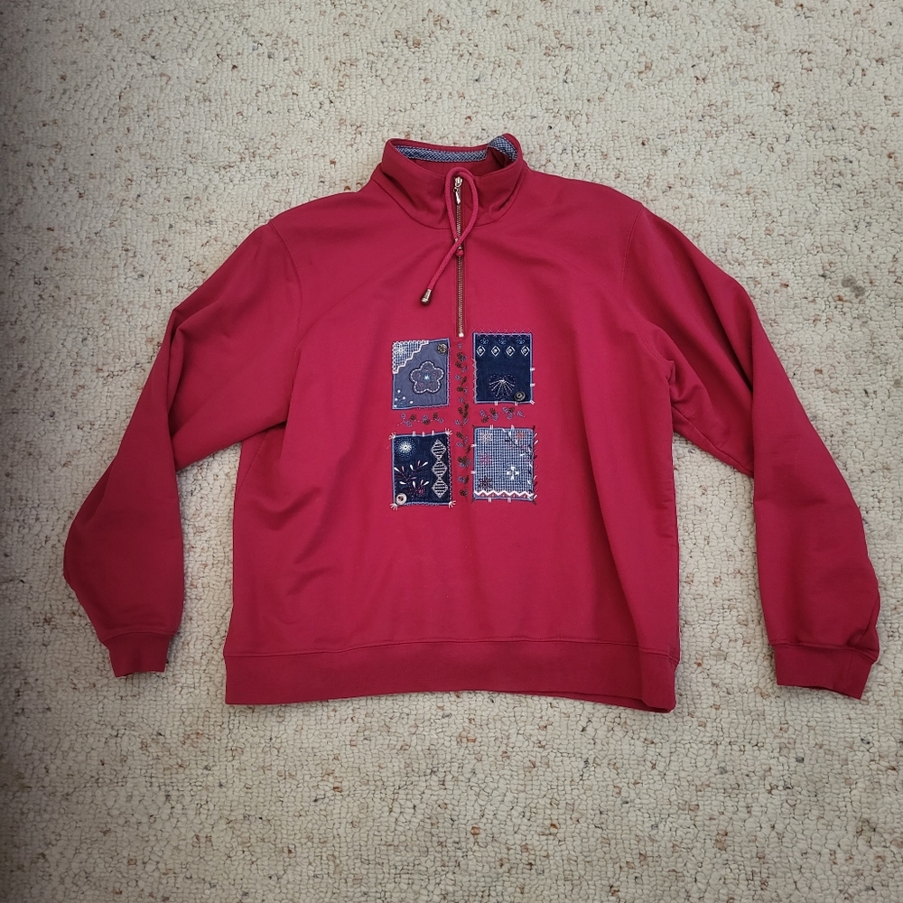 Very soft, red sweatshirt